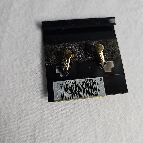 Napier Black Oval & Blue Circles Set of 2 VTG Costume Earrings Screw Clip On - Picture 8 of 11